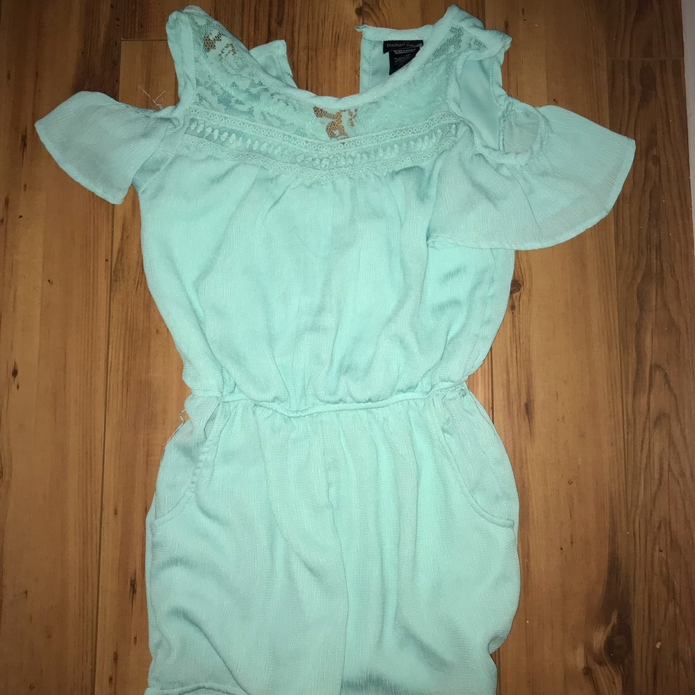 Mint Cold Shoulder Romper